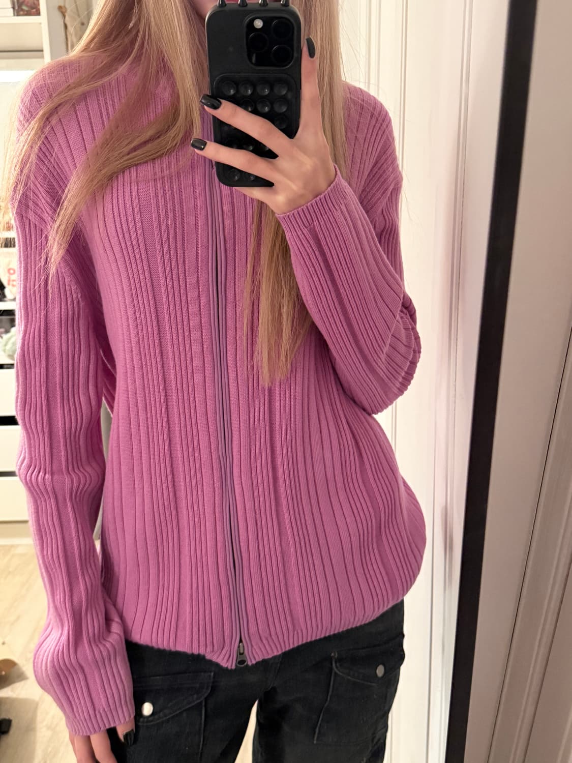 vintage pink knit zipup 상품이미지5