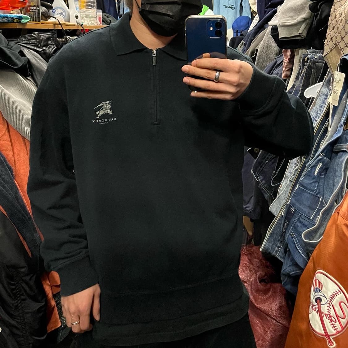 버버리 반집업 카라 맨투맨 상품이미지1