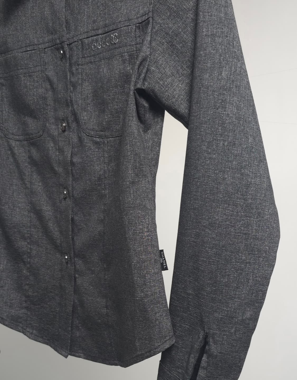 샤넬 정품 CHANEL 2002SS 아카이브 COCO 빅로고 셔츠 자켓  상품이미지6