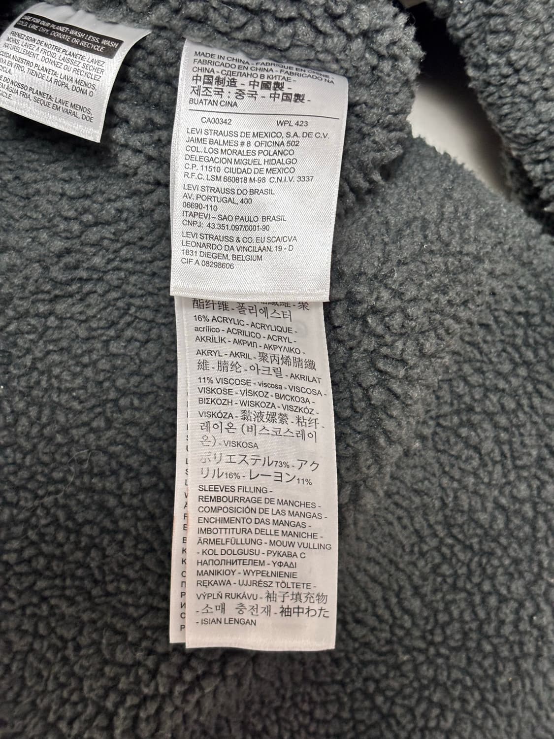 리바이스(Levi's) 쉐르파 흑청 양털 데님 청자켓 상품이미지9