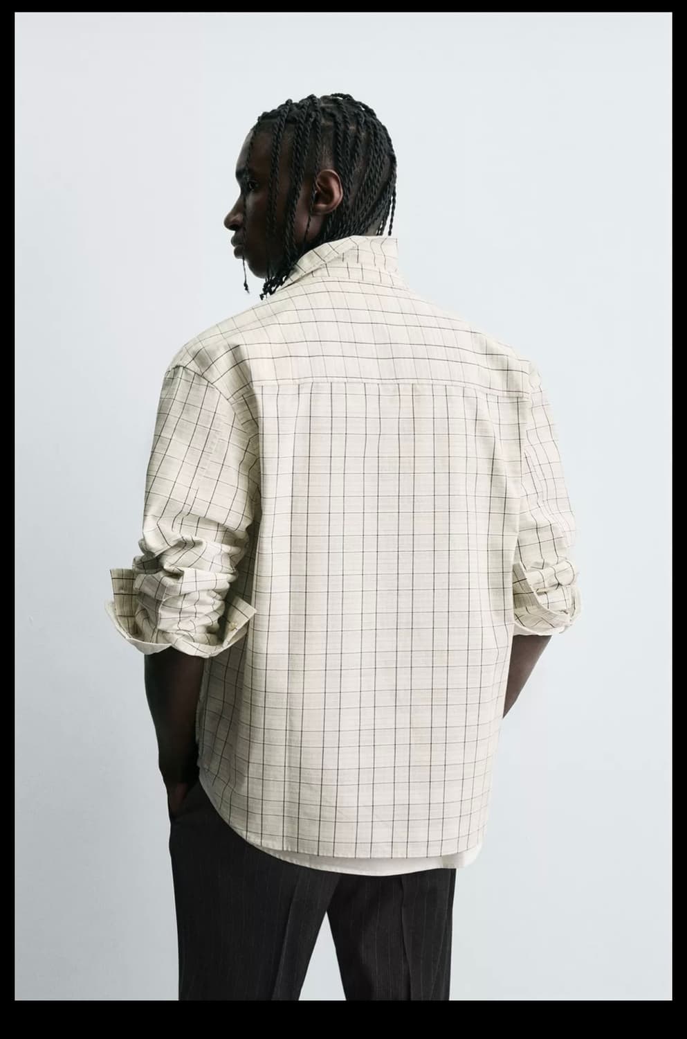 자라 핀터맛 크롭 체크셔츠  상품이미지2