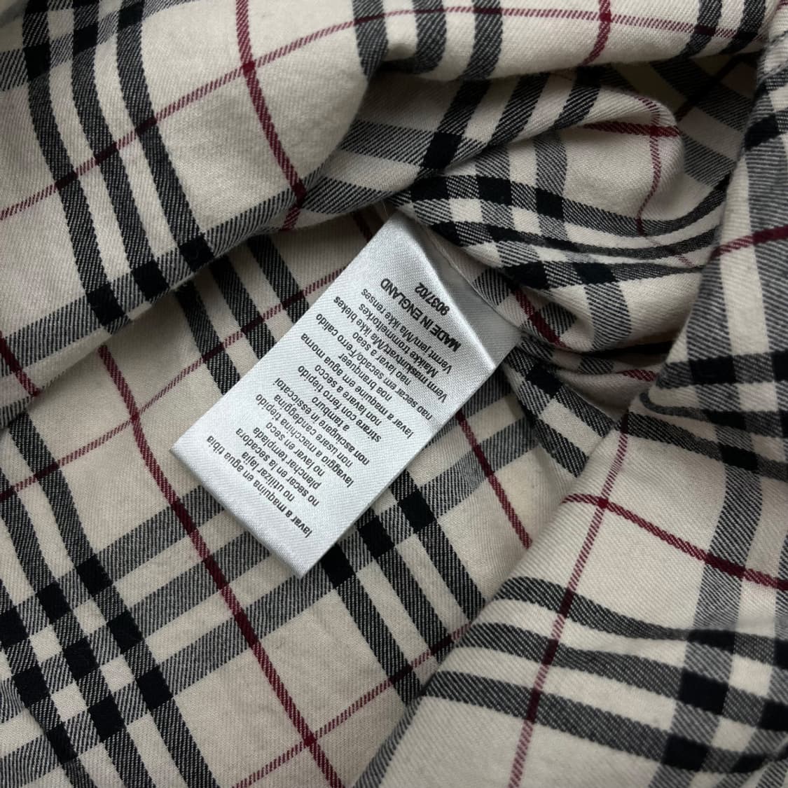 버버리 노바체크 연베이지 셔츠 XL 상품이미지6