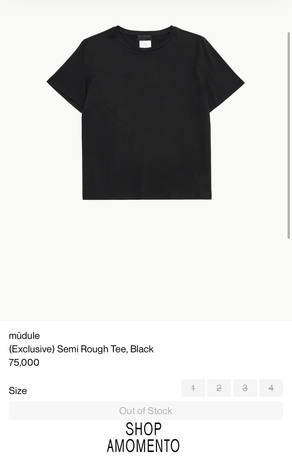 mudule Semi Rough Tee, Black 2사이즈 상품이미지1