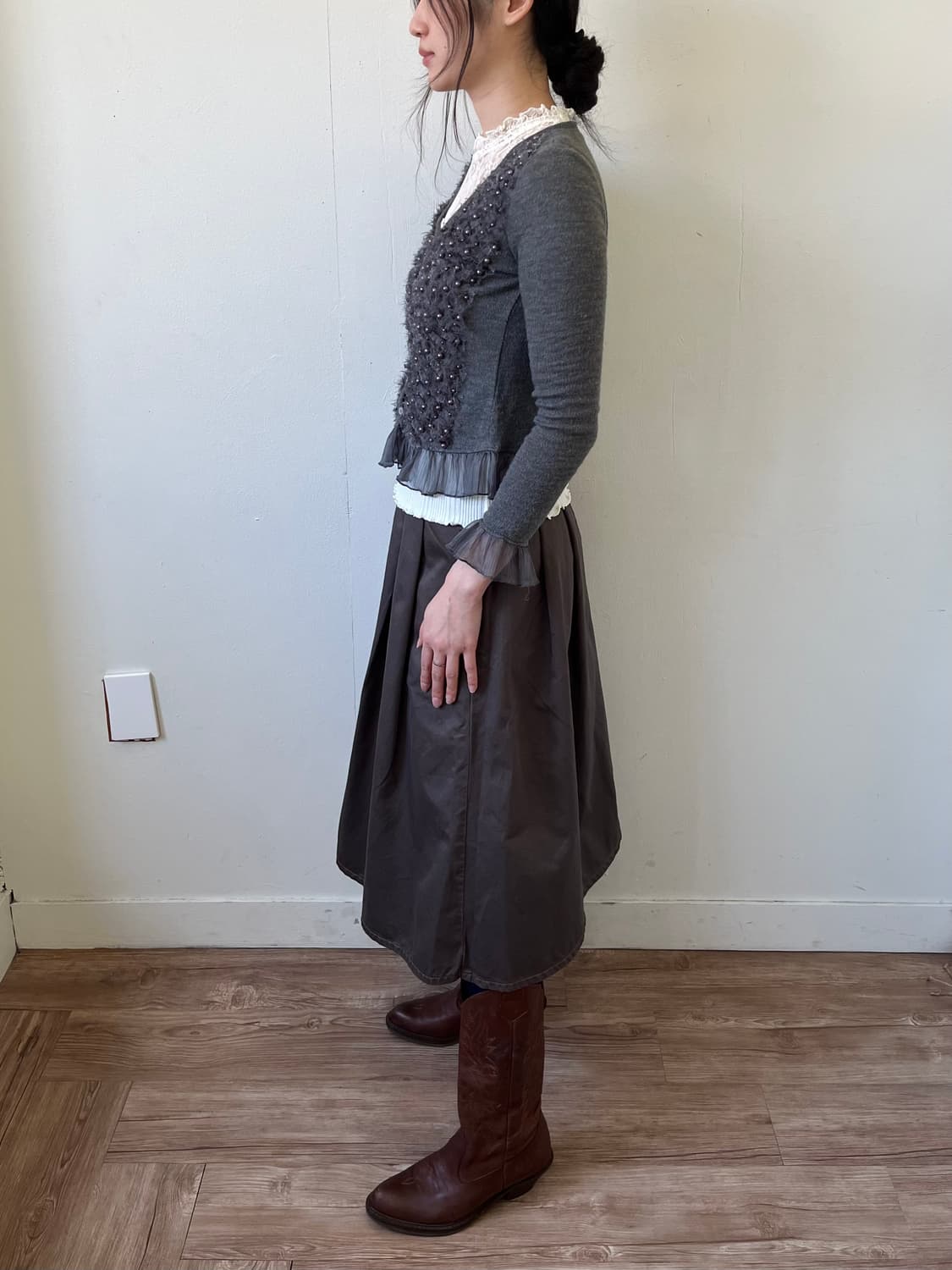 BIZZ 진주 셔링 가디건 상품이미지9