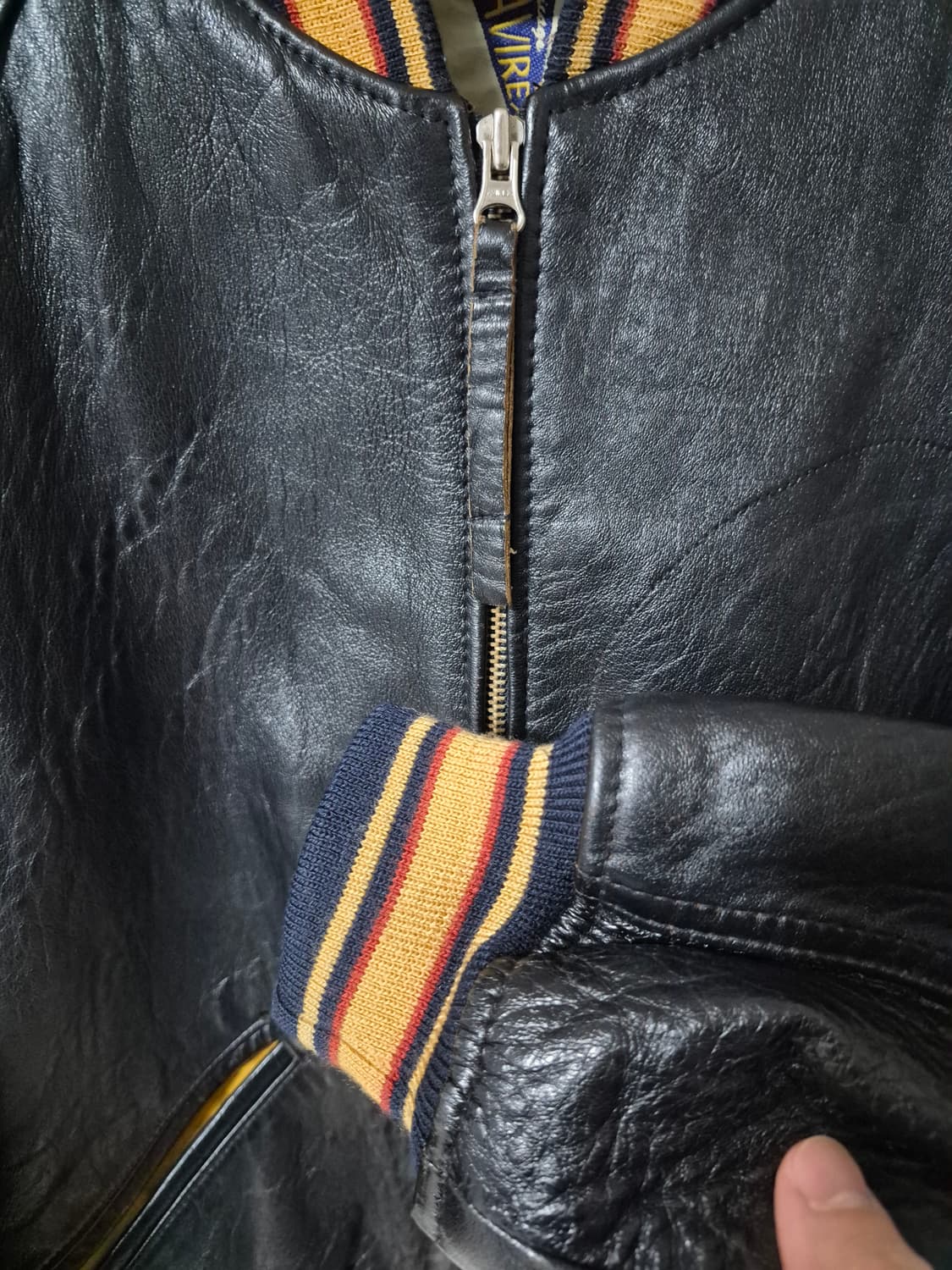 (M) 아비렉스 avirex 토마호크 레더 봄버자켓 가죽자켓 상품이미지5