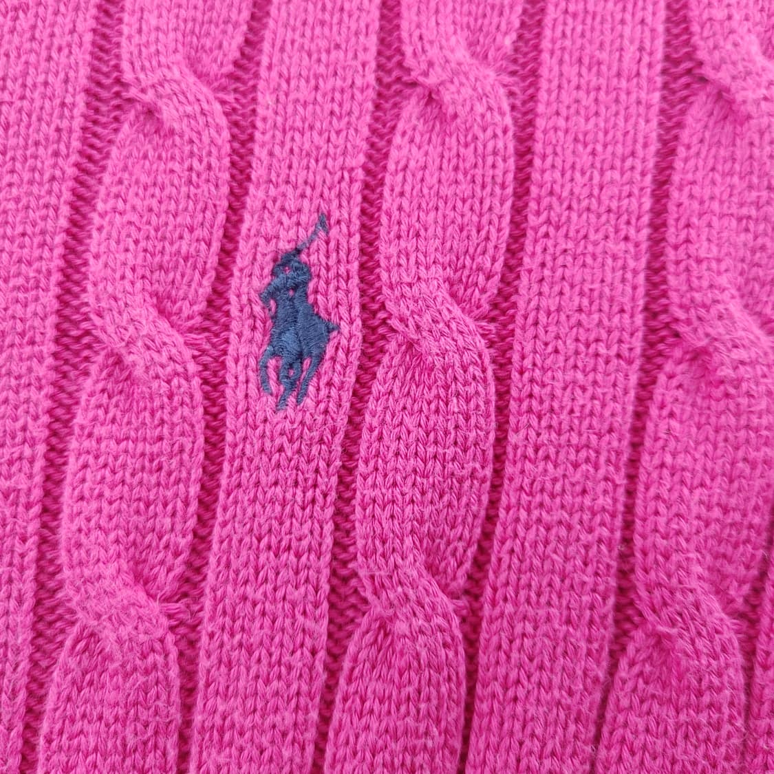 S 폴로랄프로렌 여성 핫핑크 꽈배기 데일리 니트 스웨터 상품이미지4