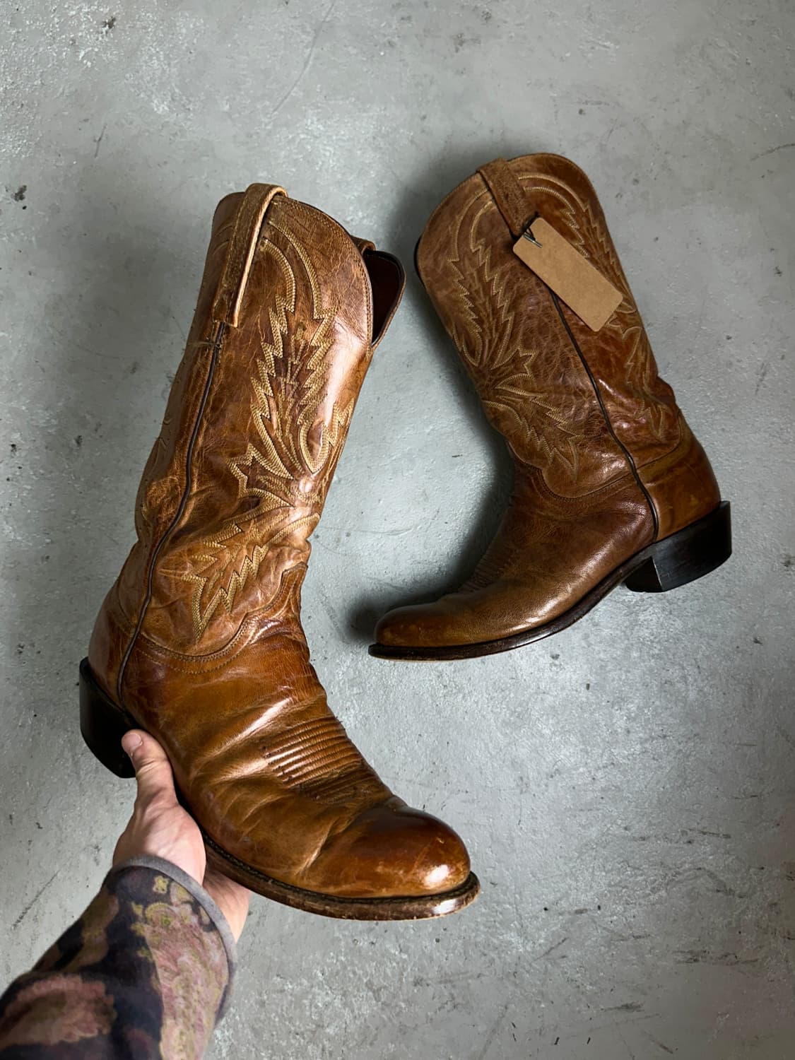 90's USA Made Lucchese 카우보이 웨스턴 부츠 상품이미지4