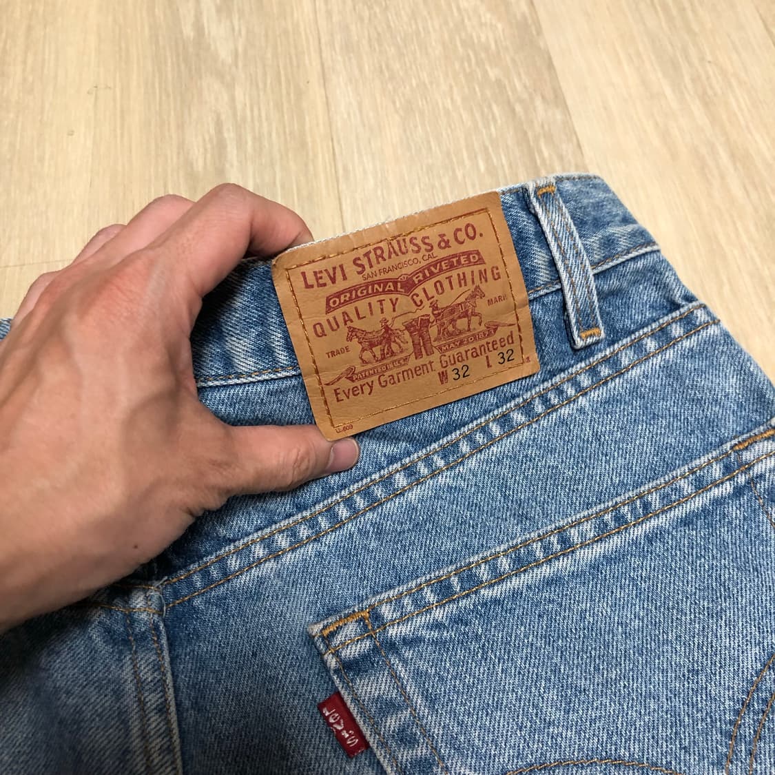 (32) 00's 리바이스 Levi's 550 릴렉스드핏 연청 쇼츠 반바 상품이미지10