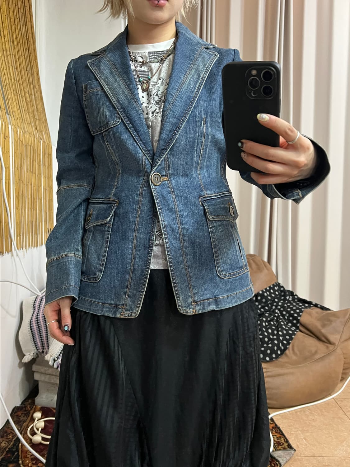 지오송지오 여성 데님 블레이저 자켓  상품이미지1