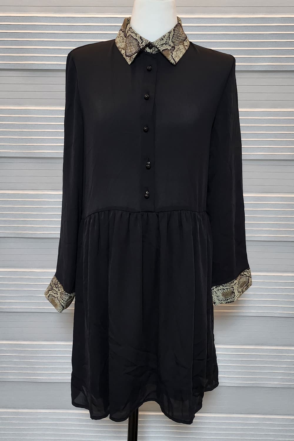 자라 베이직 블랙 셔츠 원피스 S  상품이미지1