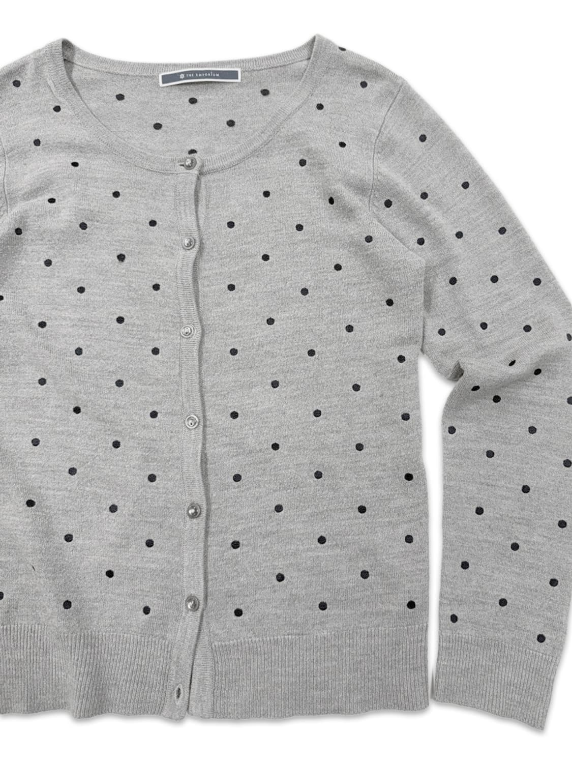 빈티지 그레이 도트 가디건 상품이미지2