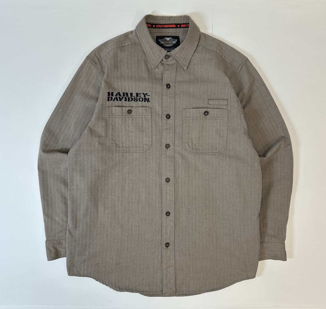 할리데이비슨 브라운 헤링본 셔츠  상품이미지2