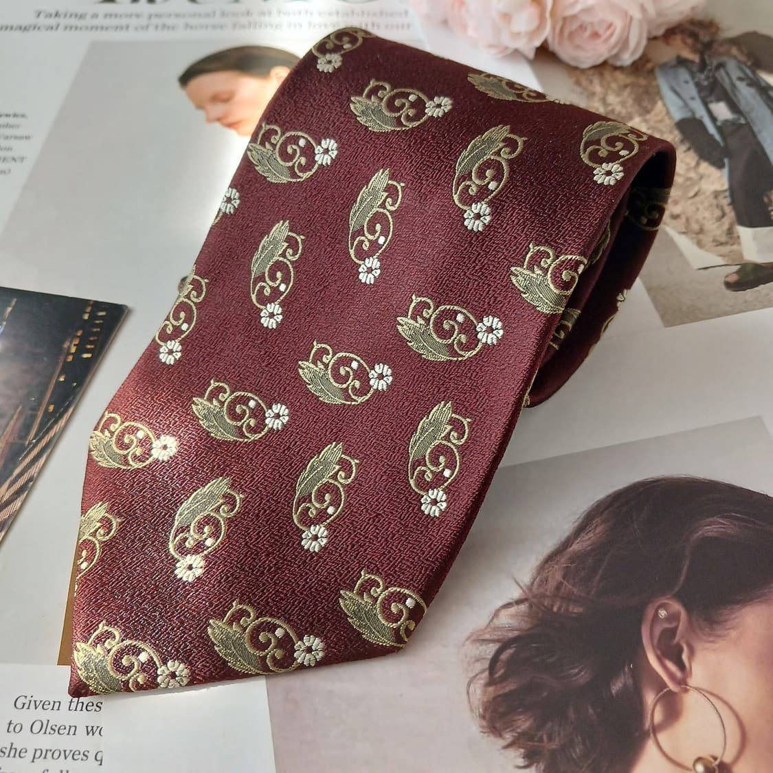 소니아 리키엘 실크 브라운 넥타이 10cm 새제품 A19018
 상품이미지3