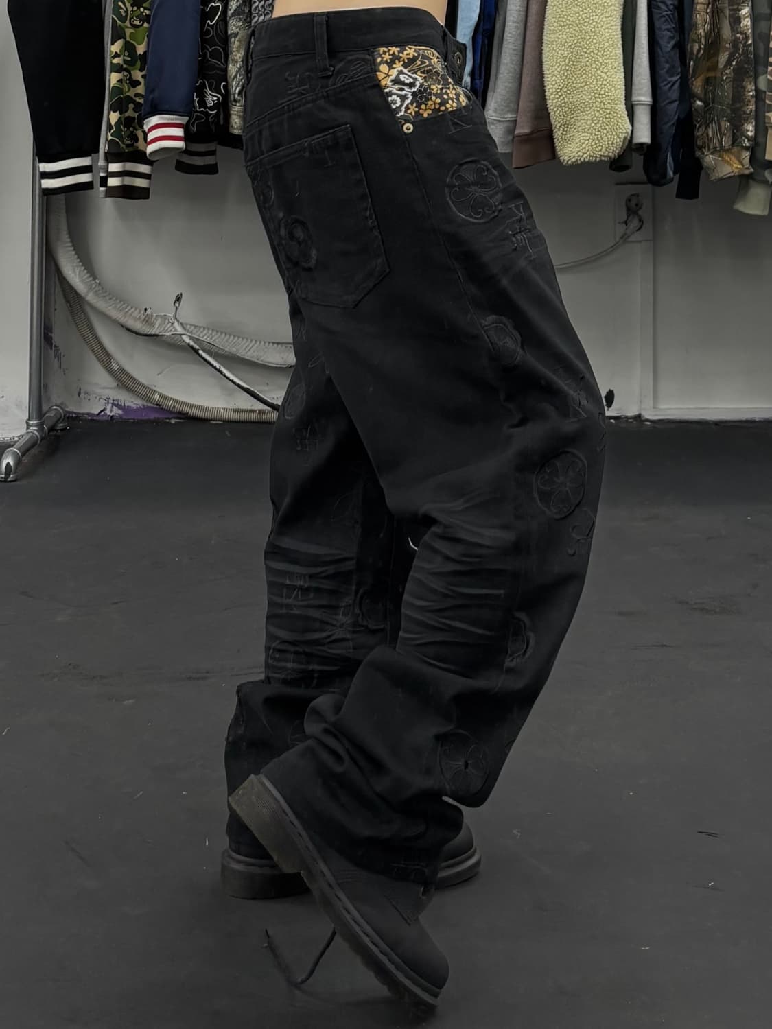 카라쿠리 타마시 오리엔탈 잉어 데님팬츠 상품이미지2