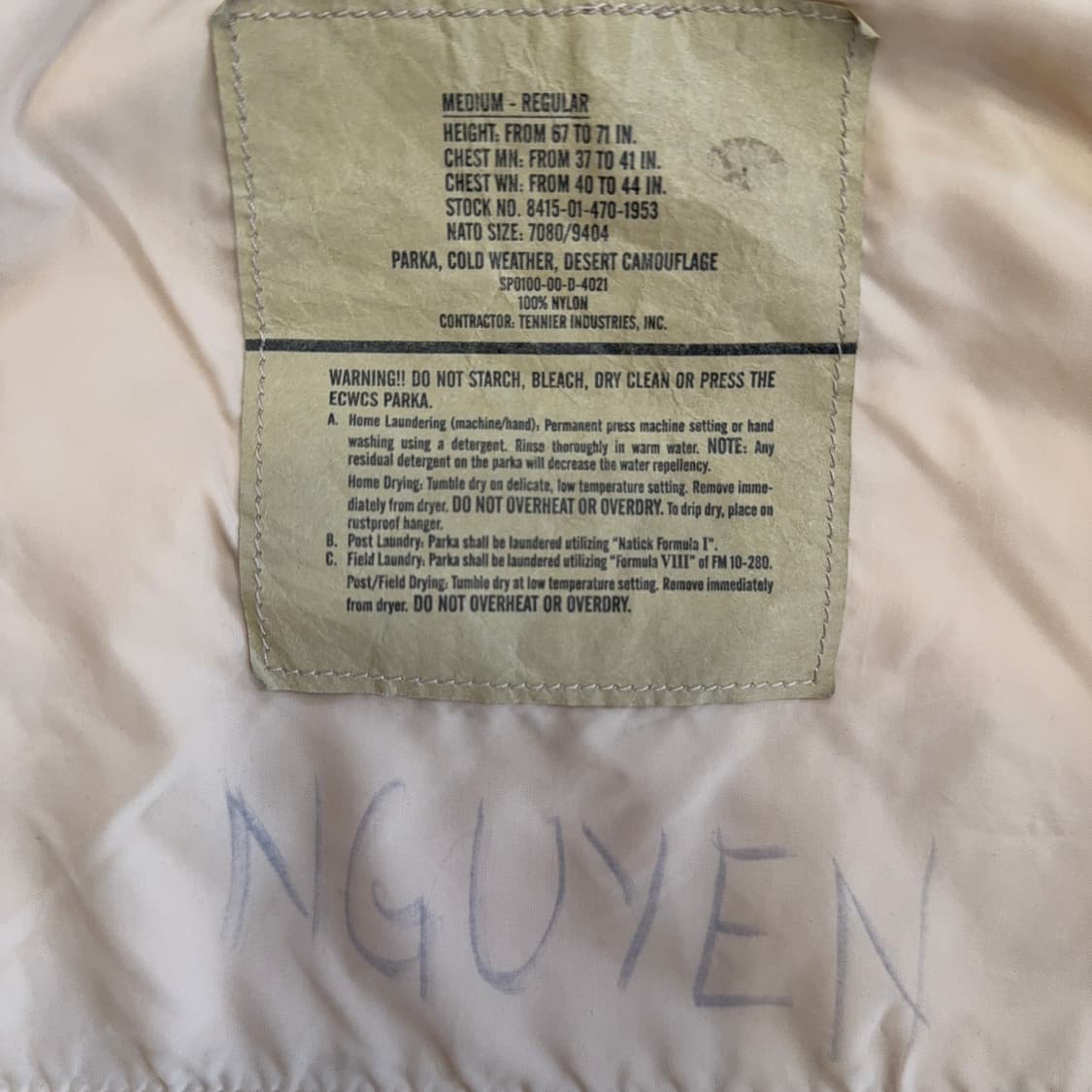미군 ECWCS 데저트 카모 고어텍스 파카 상품이미지5