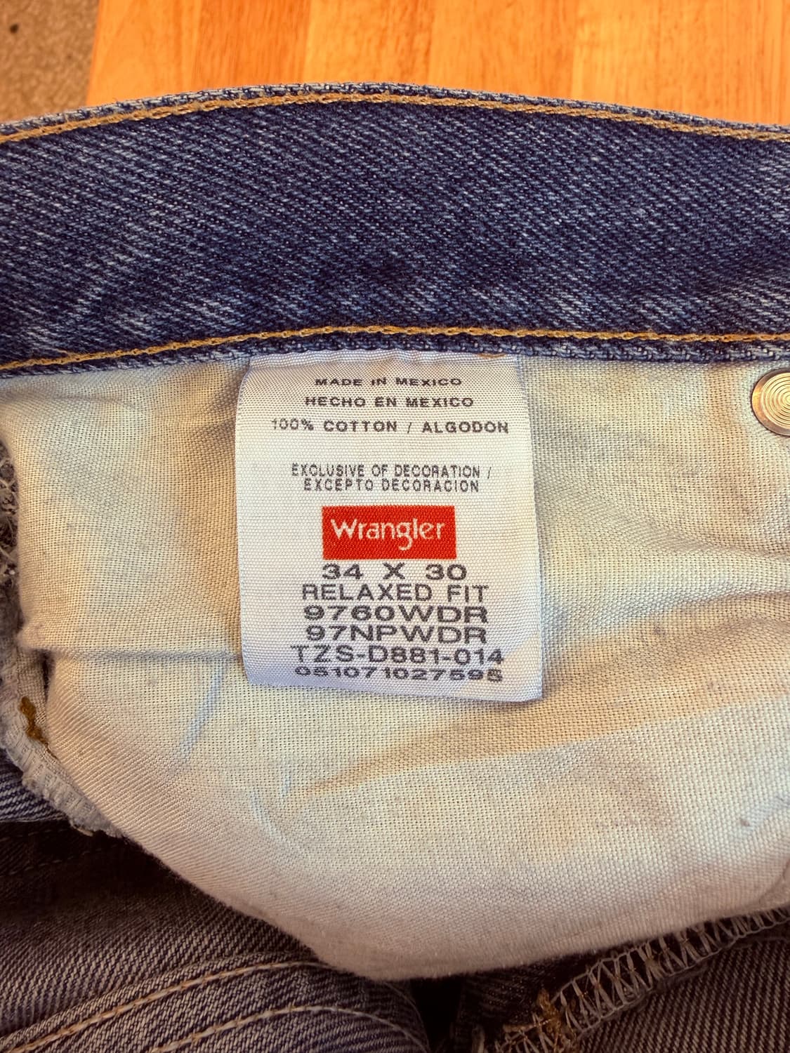 랭글러 릴렉스 핏 인디고 데님 팬츠 상품이미지3