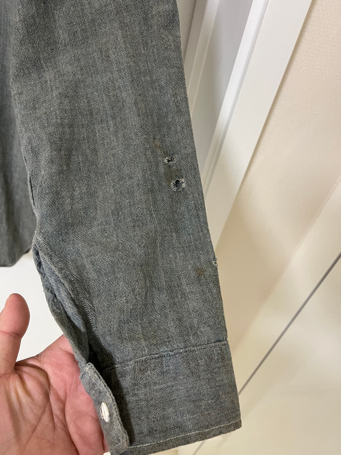 리바이스빈티지클로딩 lvc 선셋 샴브레이 리페어셔츠 L사이즈 상품이미지5