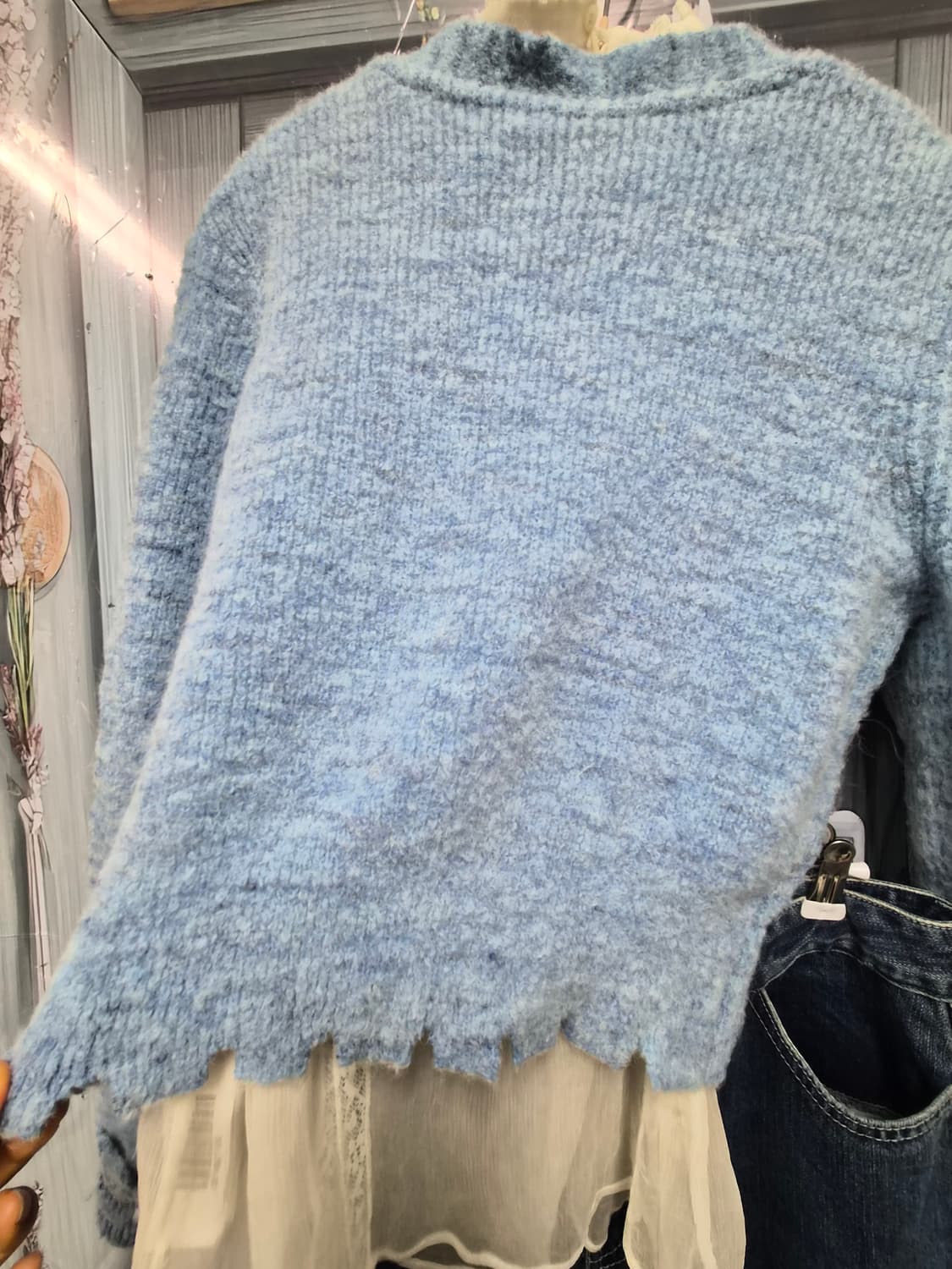 .앤더슨벨 언발컷 가디건. 디자이너 와이드데님 상품이미지4