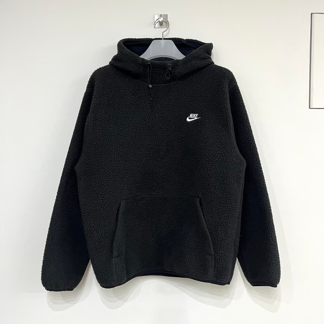나이키 NSW 뽀글이 후리스 셰르파 풀오버 블랙 후드티 상품이미지2