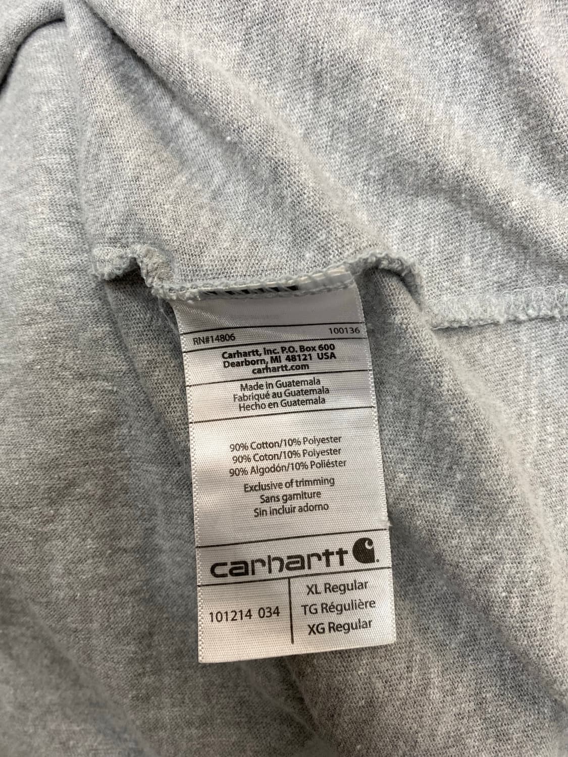 칼하트 그레이 워크웨어 반팔 티셔츠 M 상품이미지5