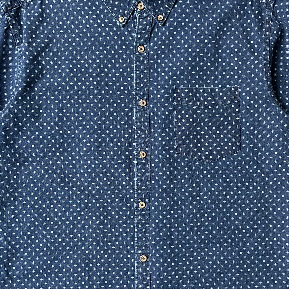 GEORGE 조지 빈티지 네이비 코튼 데님 반팔 셔츠 A00790 상품이미지3