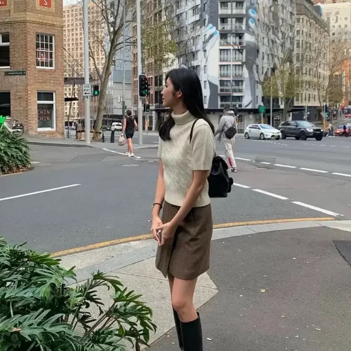 유에르 시테 케이블 숏 슬리브 니트 상품이미지1