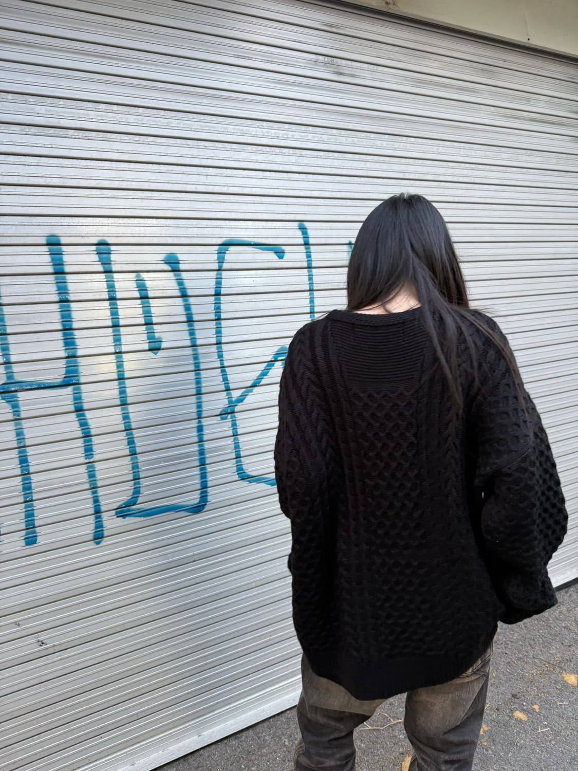 준지 와플 디테일 헤비울 니트 상품이미지2