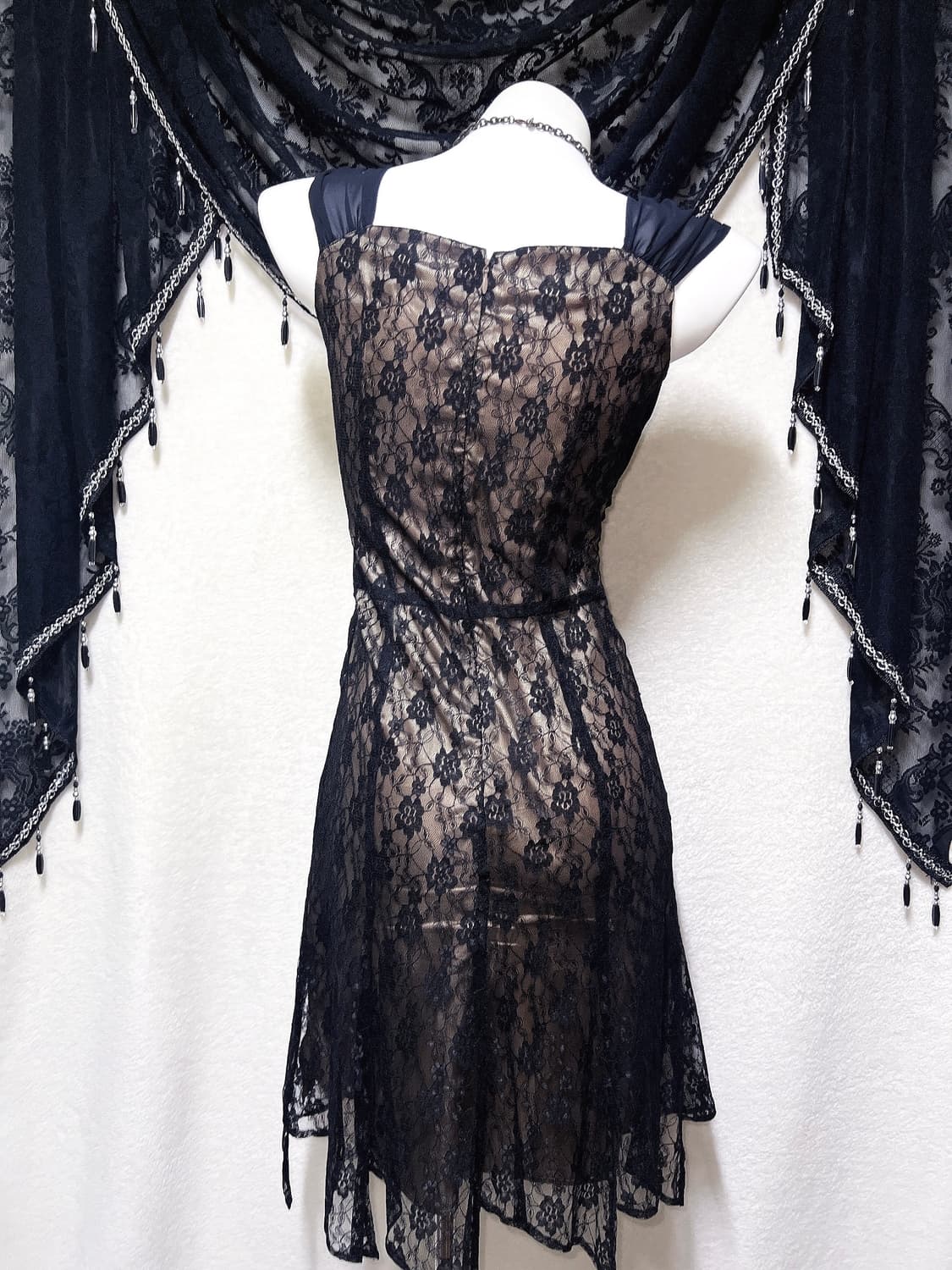 로맨틱고딕 고스펑크 오리엔탈 엔틱 블랙 레이스 롱드레스 원피스 다크페어리 상품이미지9