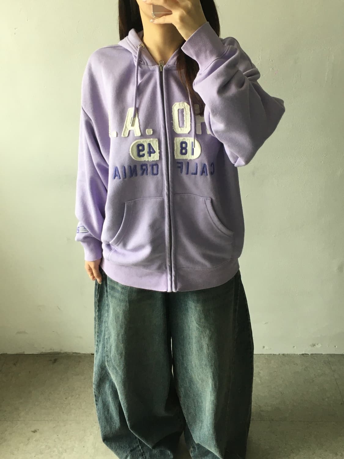 후아유 빅로고 후드집업 상품이미지1