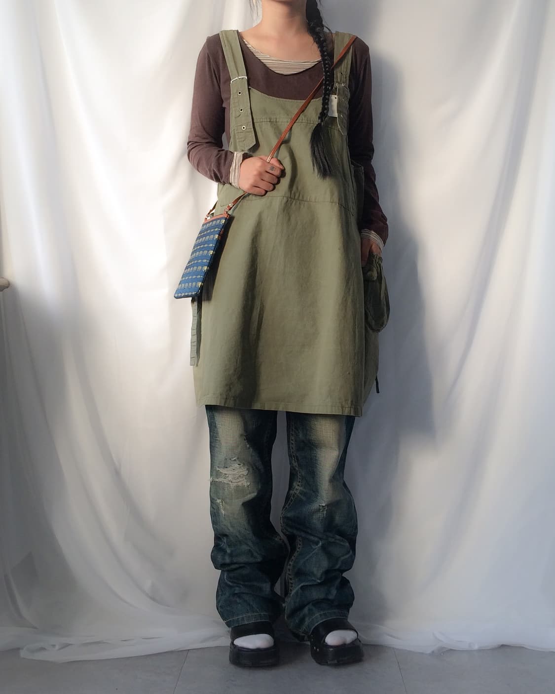 Side pocket point suspender onepiece 상품이미지1