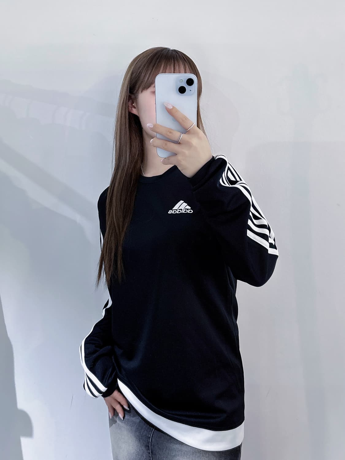 아디다스 블랙 삼선 롱슬리브 상품이미지1