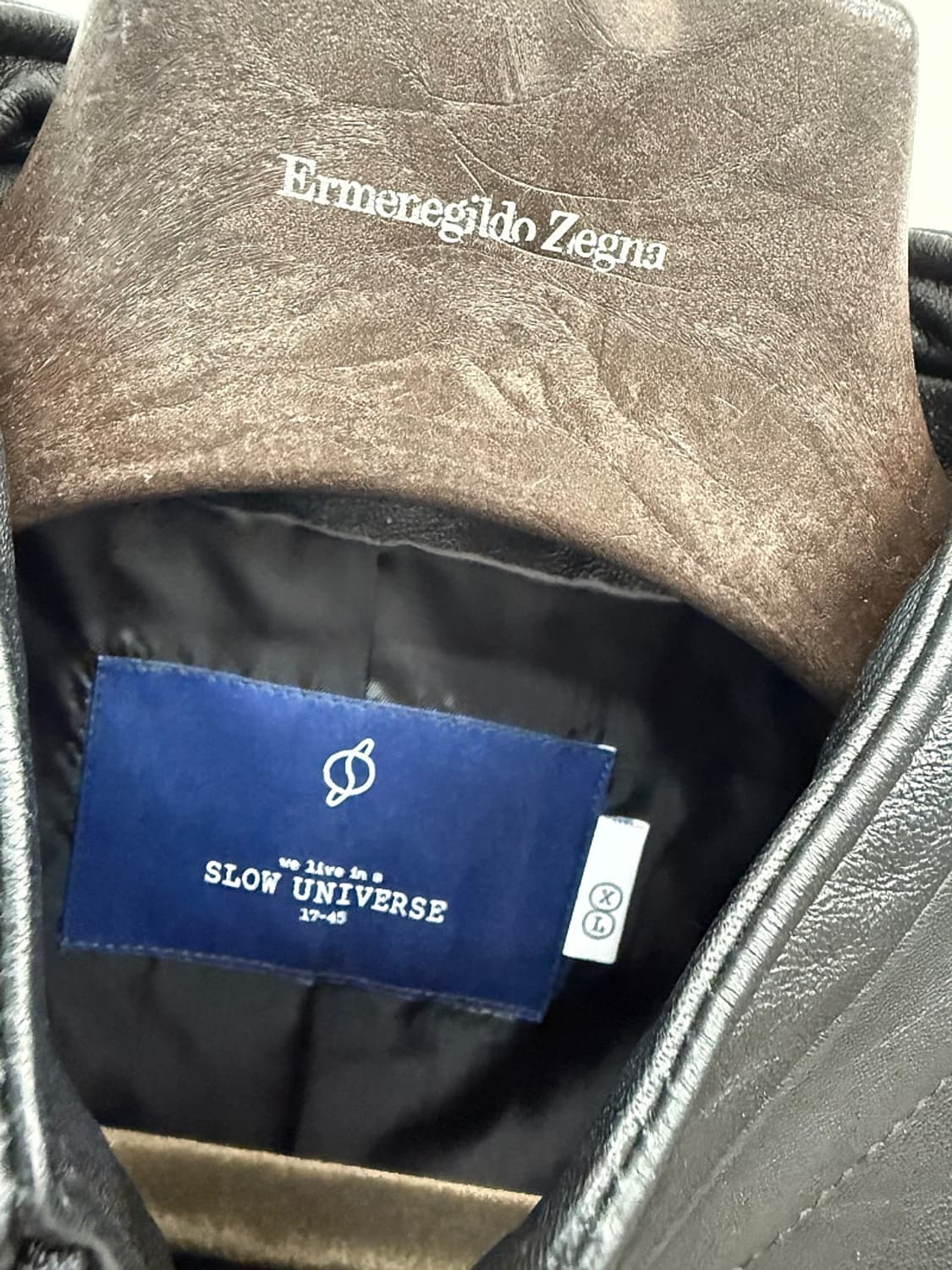 100-105) SLOW UNIVERSE 레더 블루종  상품이미지5