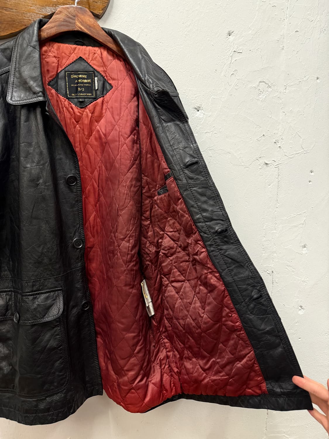 90s Cowhide Leather Car Coat 상품이미지9