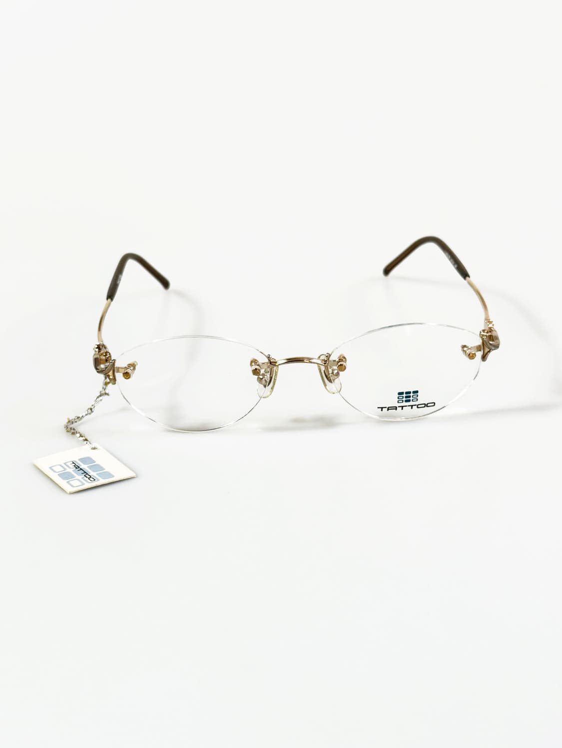 TATTOO 골드 오벌 무테 메탈 프레임 빈티지 안경 상품이미지2