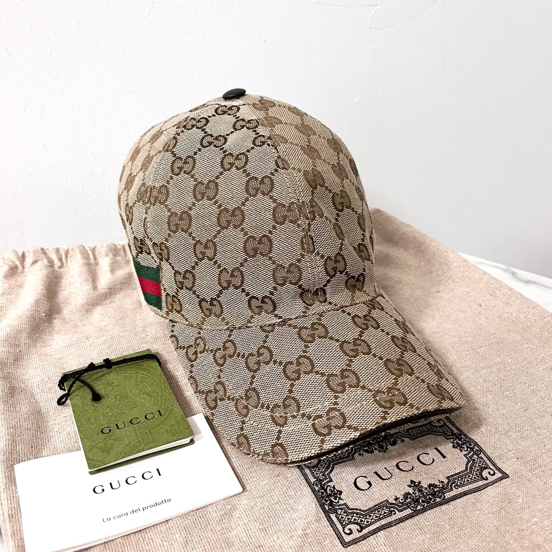 [미사용/정품] 구찌 웹 GG 볼캡 모자 상품이미지1