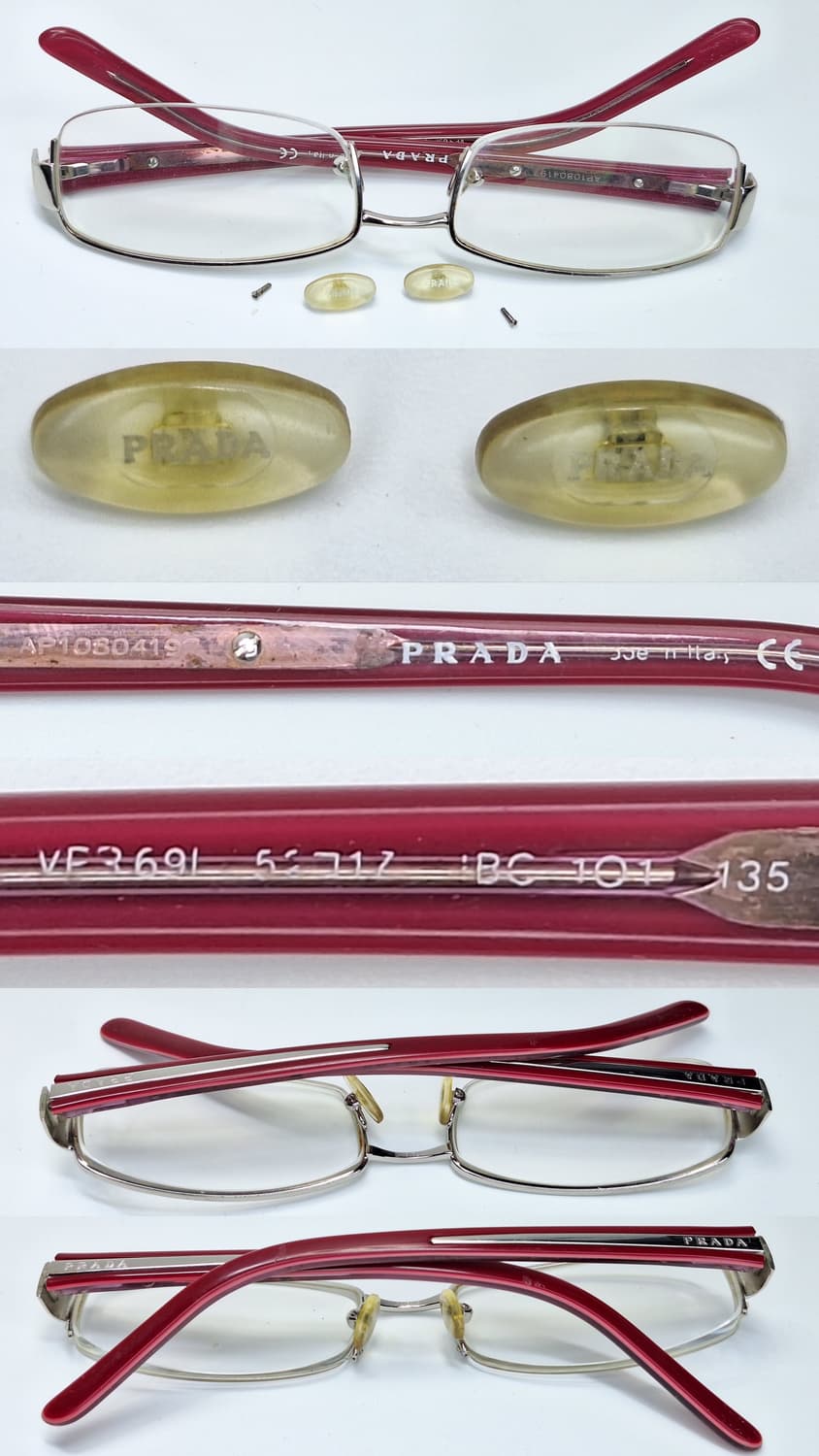 00s 빈티지 이탈리아제 프라다 PRADA VPR 691 반무테 안경테 상품이미지9