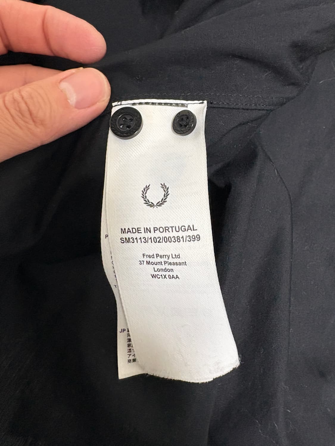 라프시몬스 프레드페리 콜라보 블랙 셔츠(105상당) 상품이미지5