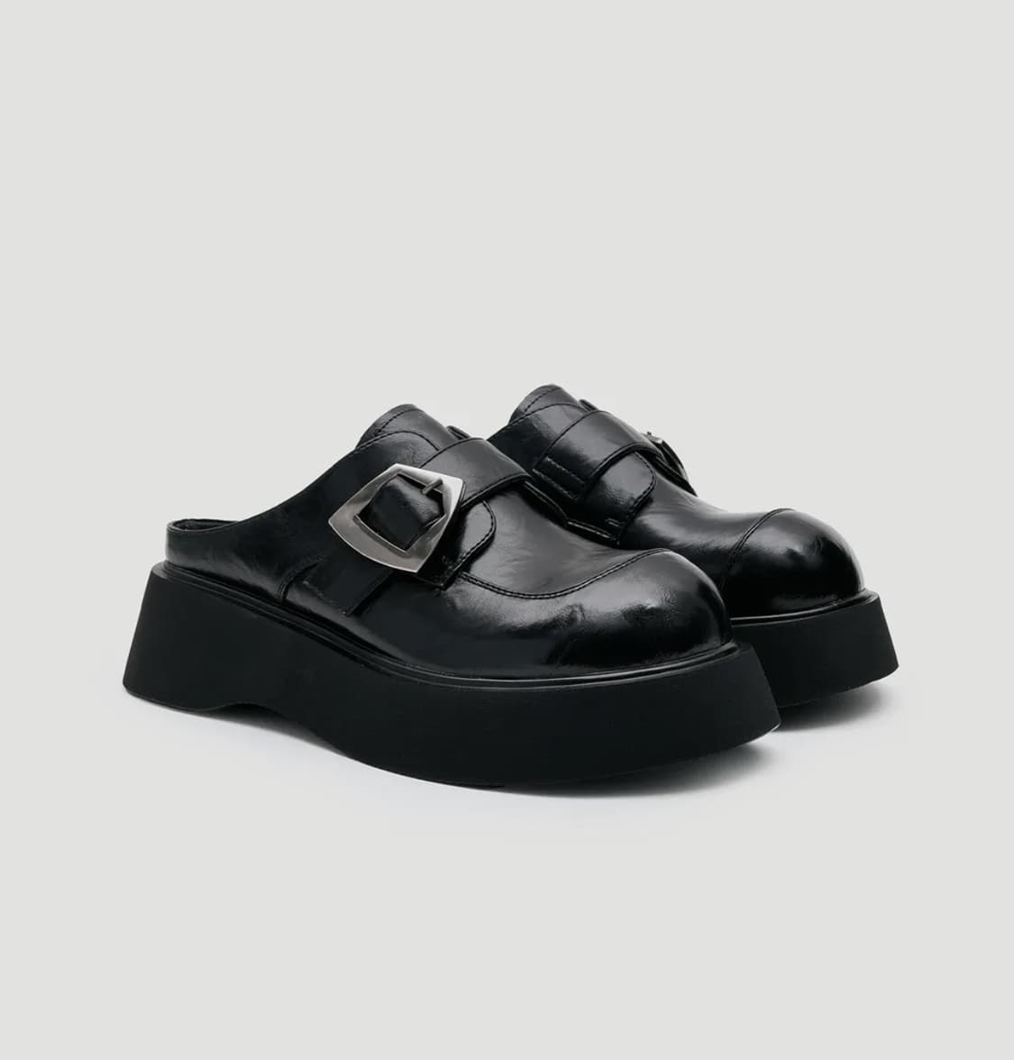 새상품 헬레네파리스 마이크로파이버 레더 버클 뮬 블랙 230 상품이미지1