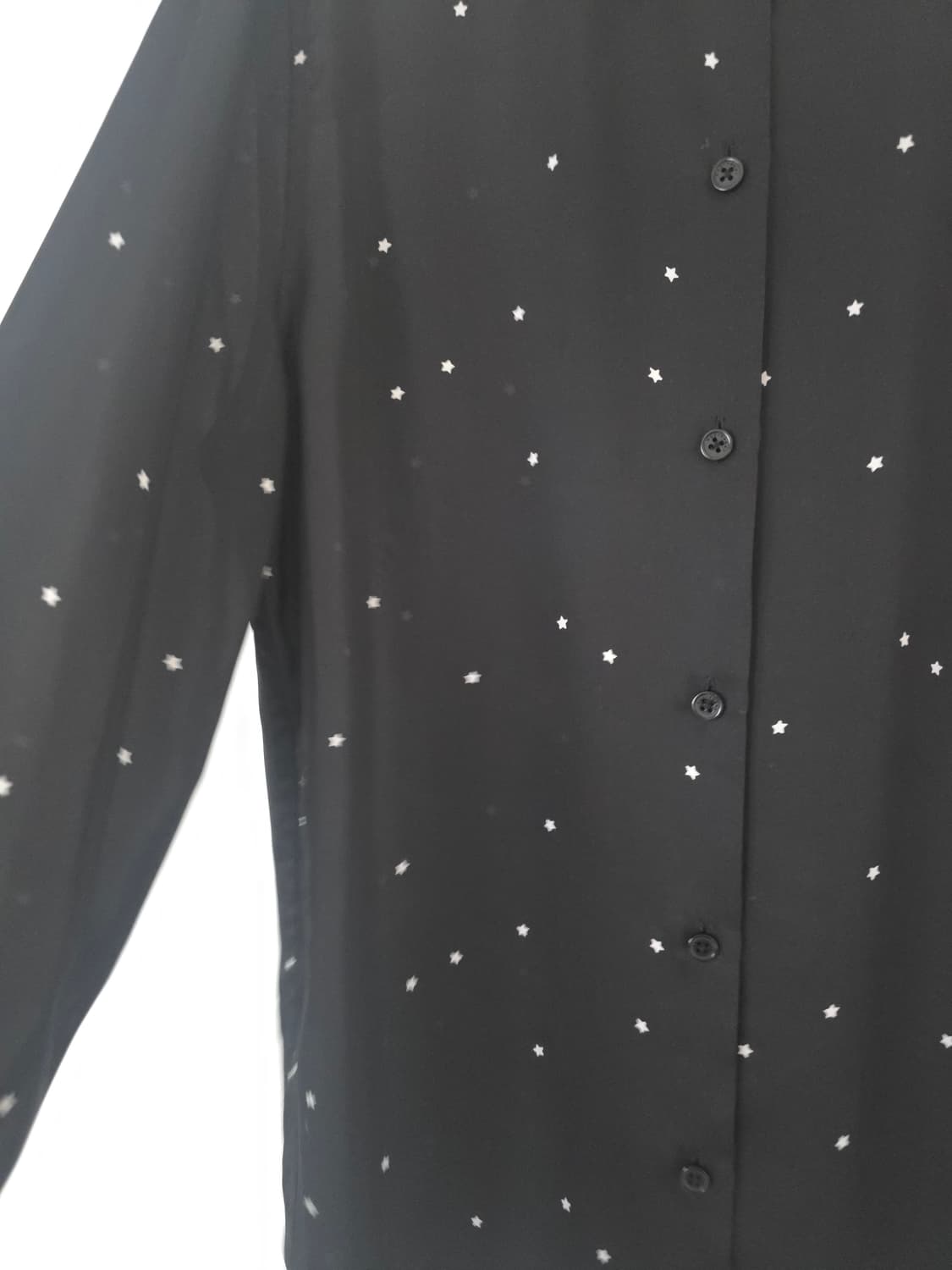 이큅먼트 EQUIPMENT 별패턴 블랙 셔츠 S (55~66) 루즈핏 상품이미지1