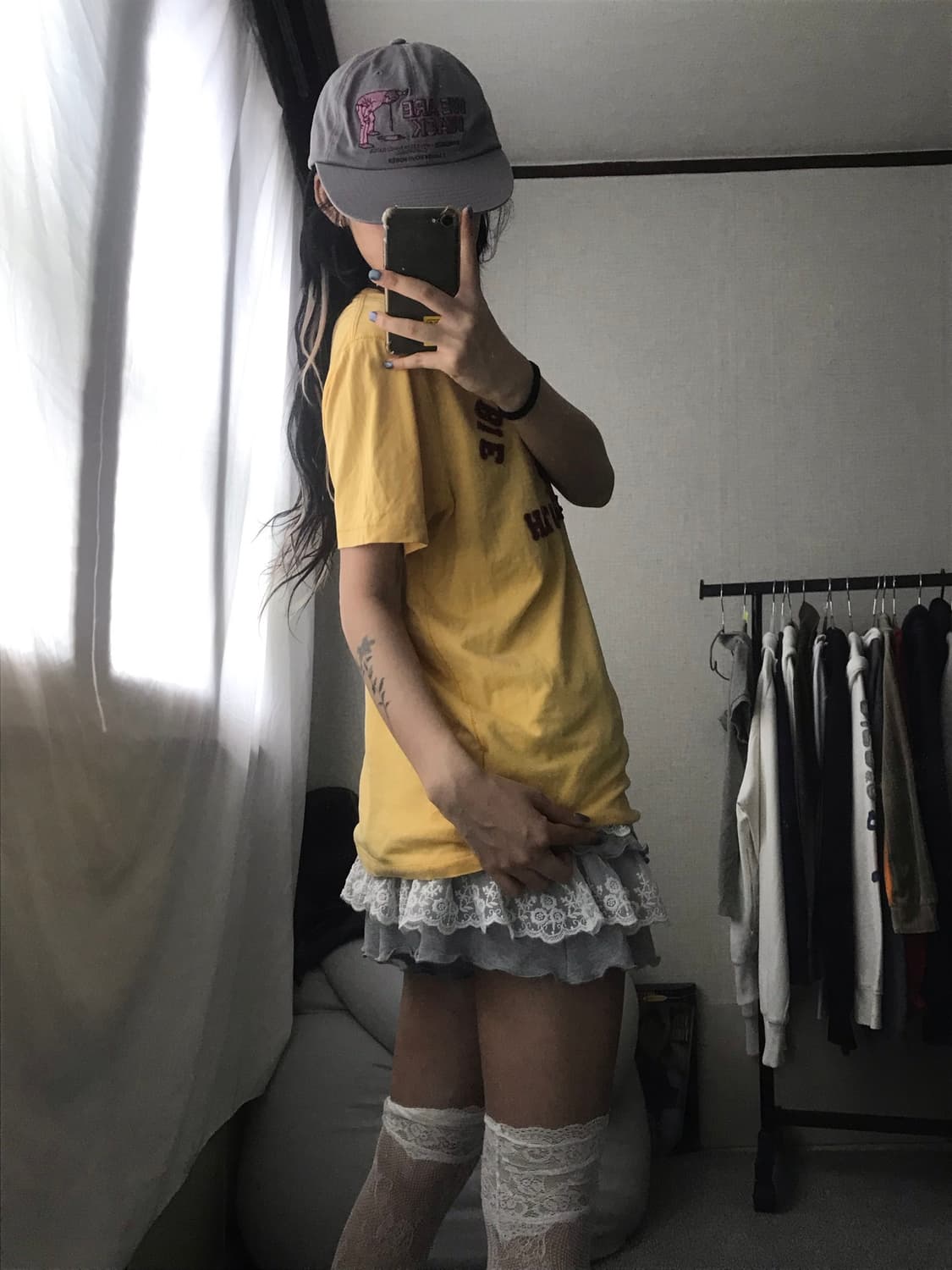 아베크롬비 연노랑 버건디 반팔티셔츠 상품이미지3