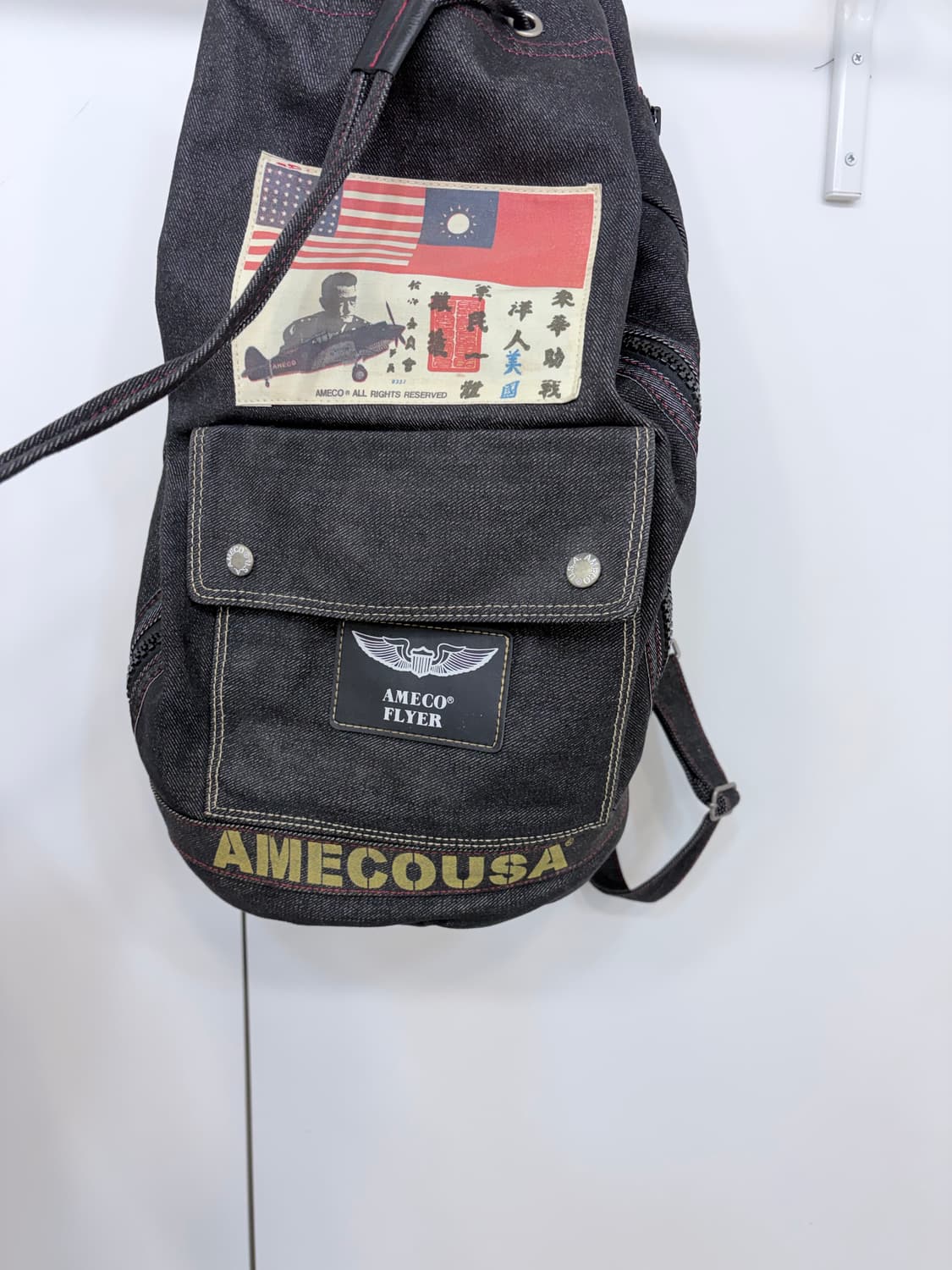 USA 아메코 밀리터리 스트링 데님 백팩  상품이미지8