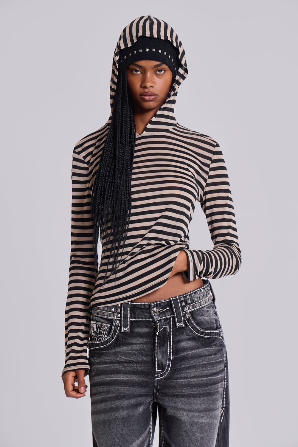 제이디드 런던 jaded london Stripe Mist Hoodie 상품이미지2