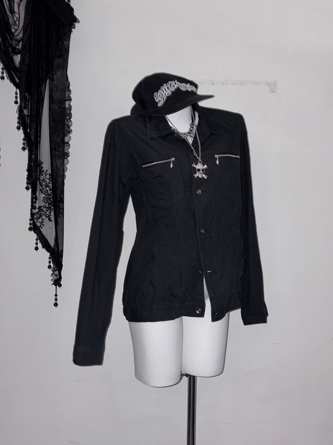 갸루펑크 스트릿 코디세트 하이넥 패딩 고스펑크 오피움 힙합 상품이미지8