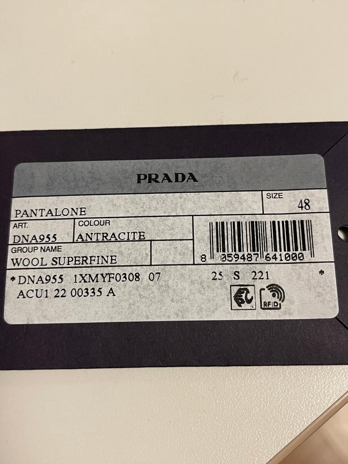 프라다 다크 그레이 버진 울 슬랙스 상품이미지8