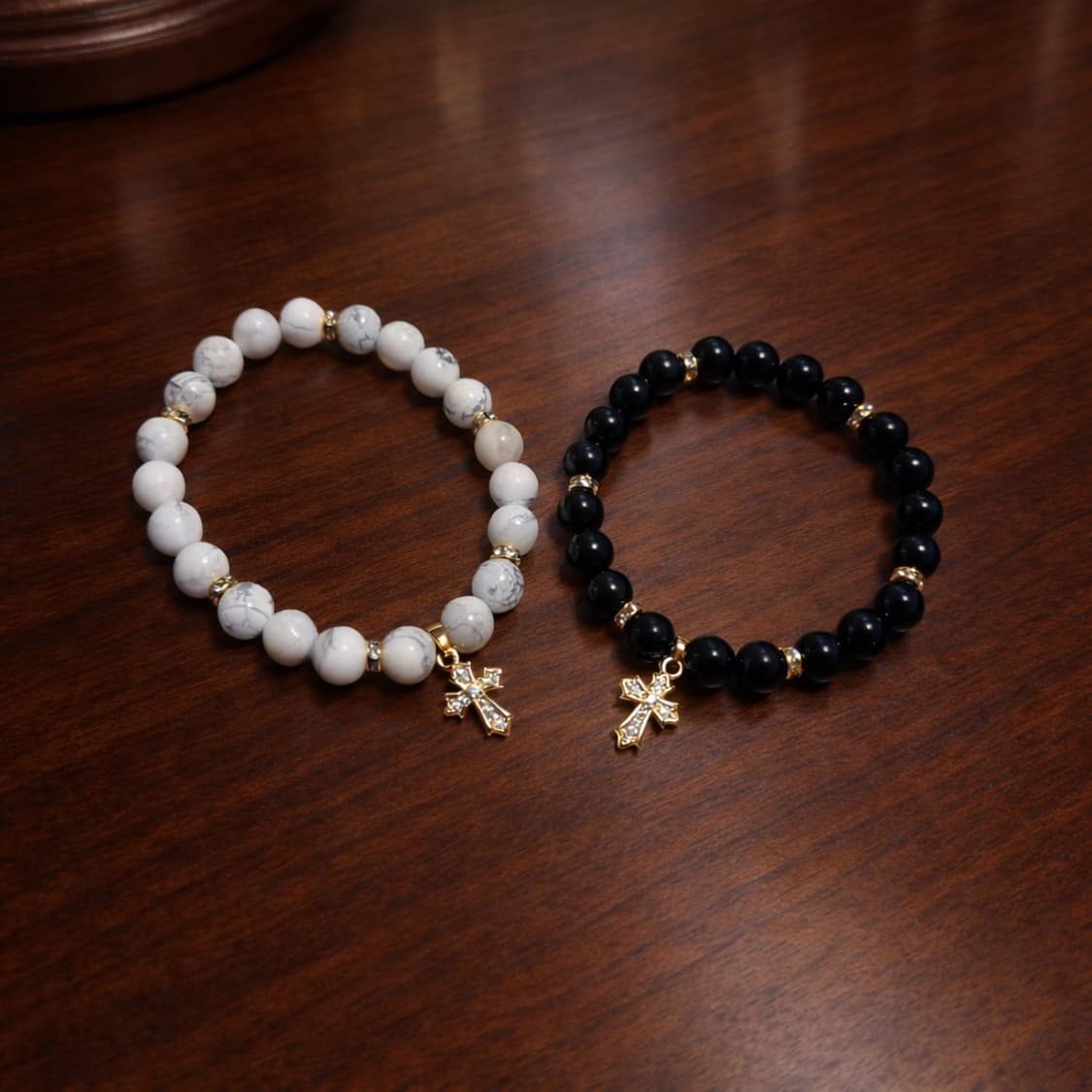 Chrom style 천연석 팔찌 2color 상품이미지1