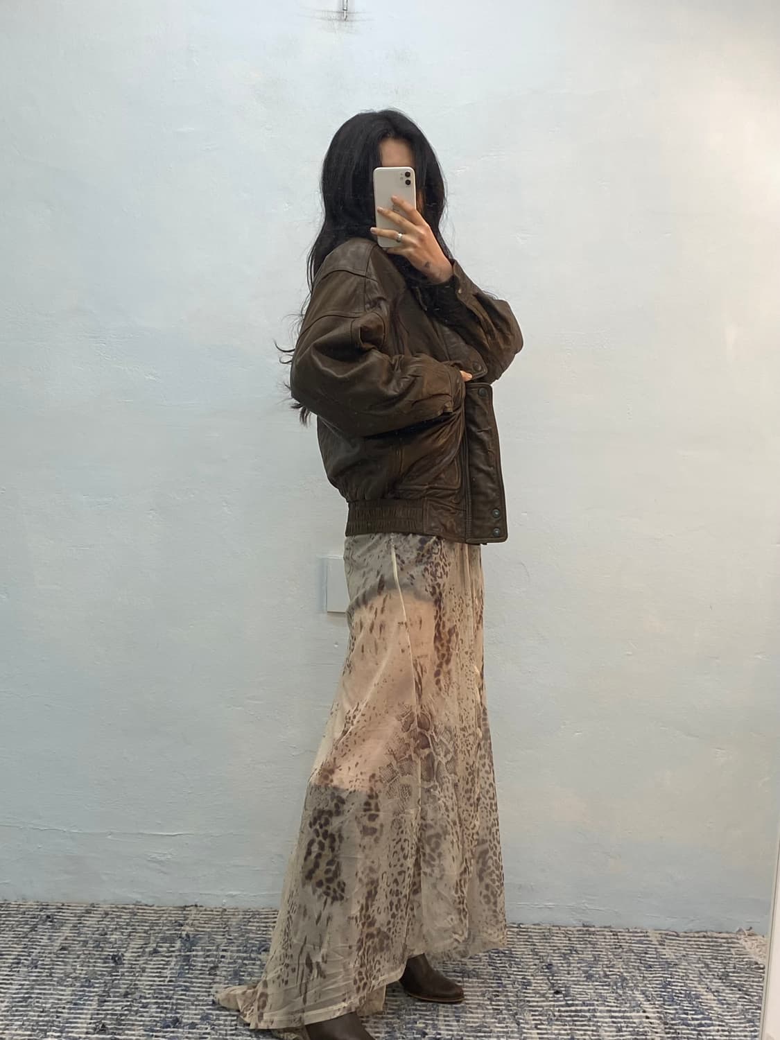 Ixiz brown leather jacket# 상품이미지4