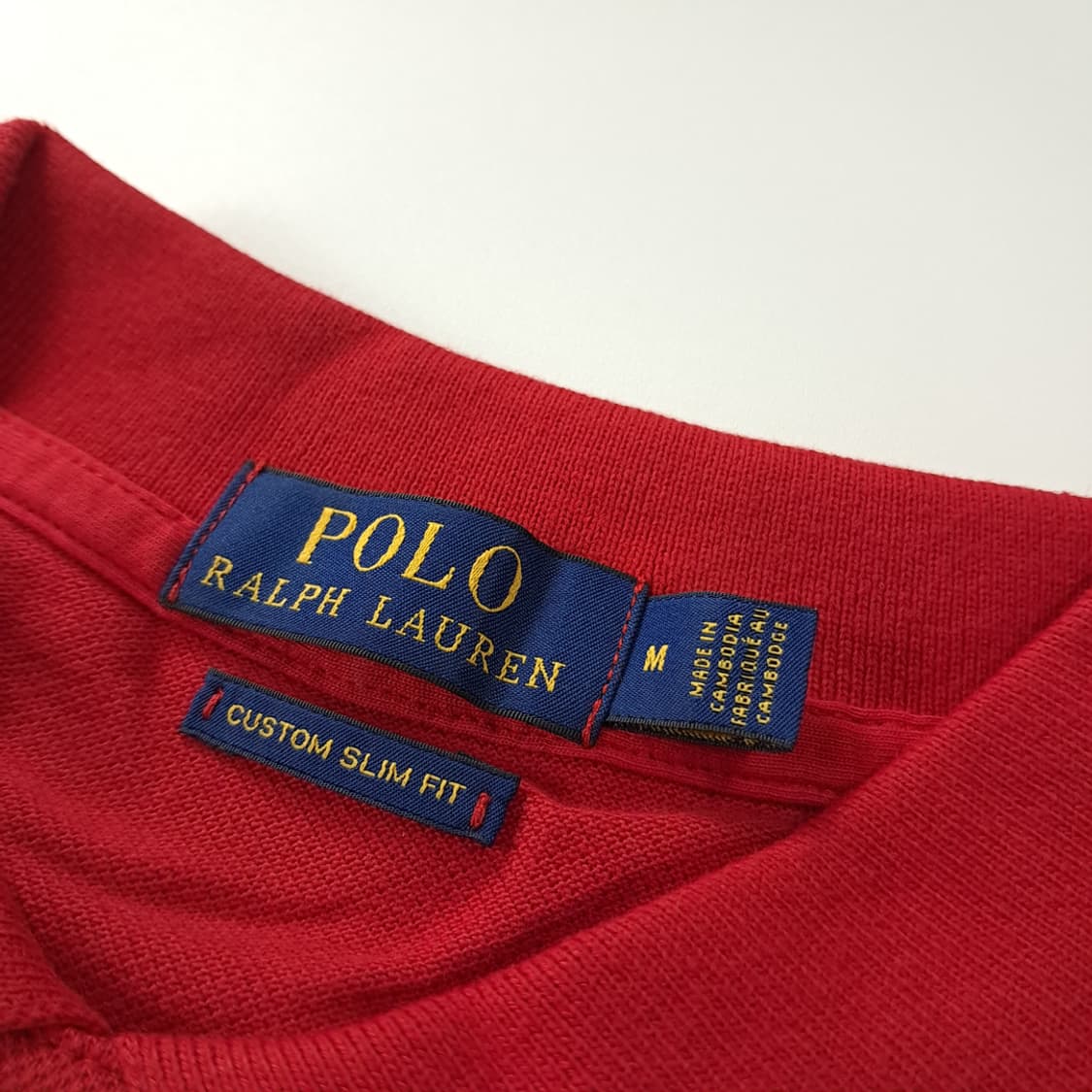 CK337 M 폴로 커스텀슬림핏 레드 칼라 티셔츠 상품이미지3