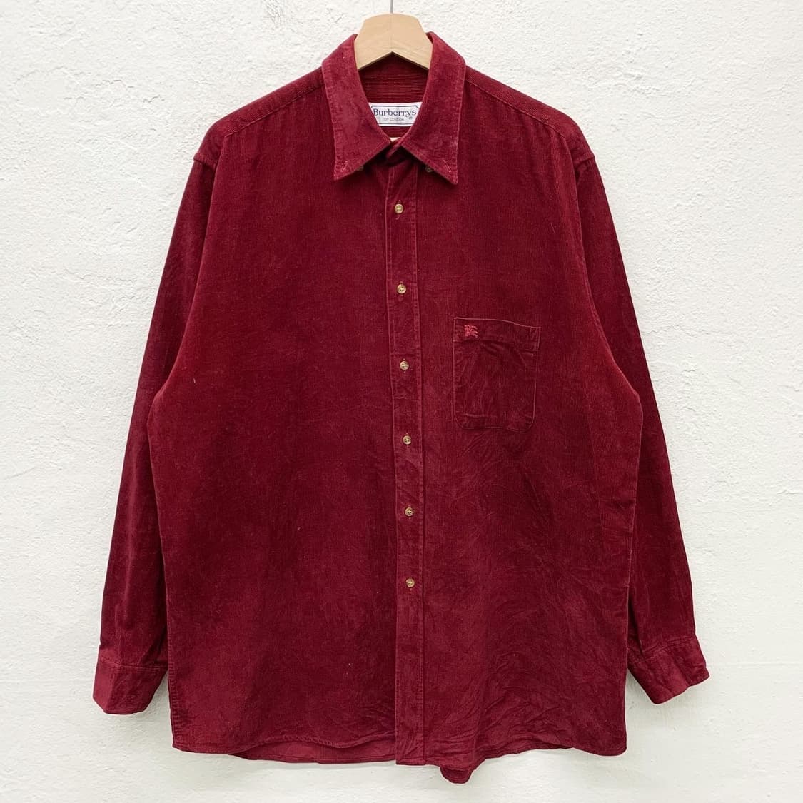 버버리 버건디 로고 코듀로이 셔츠 상품이미지3