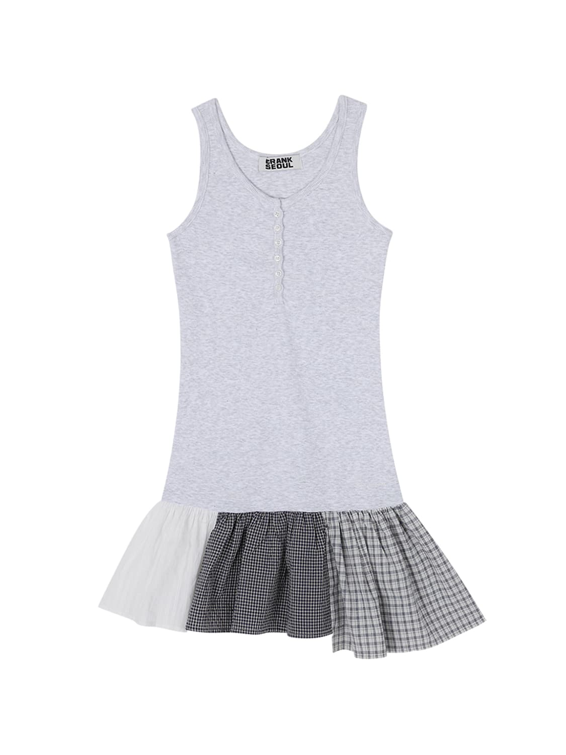 CHECK FLARE DRESS_GREY 상품이미지1