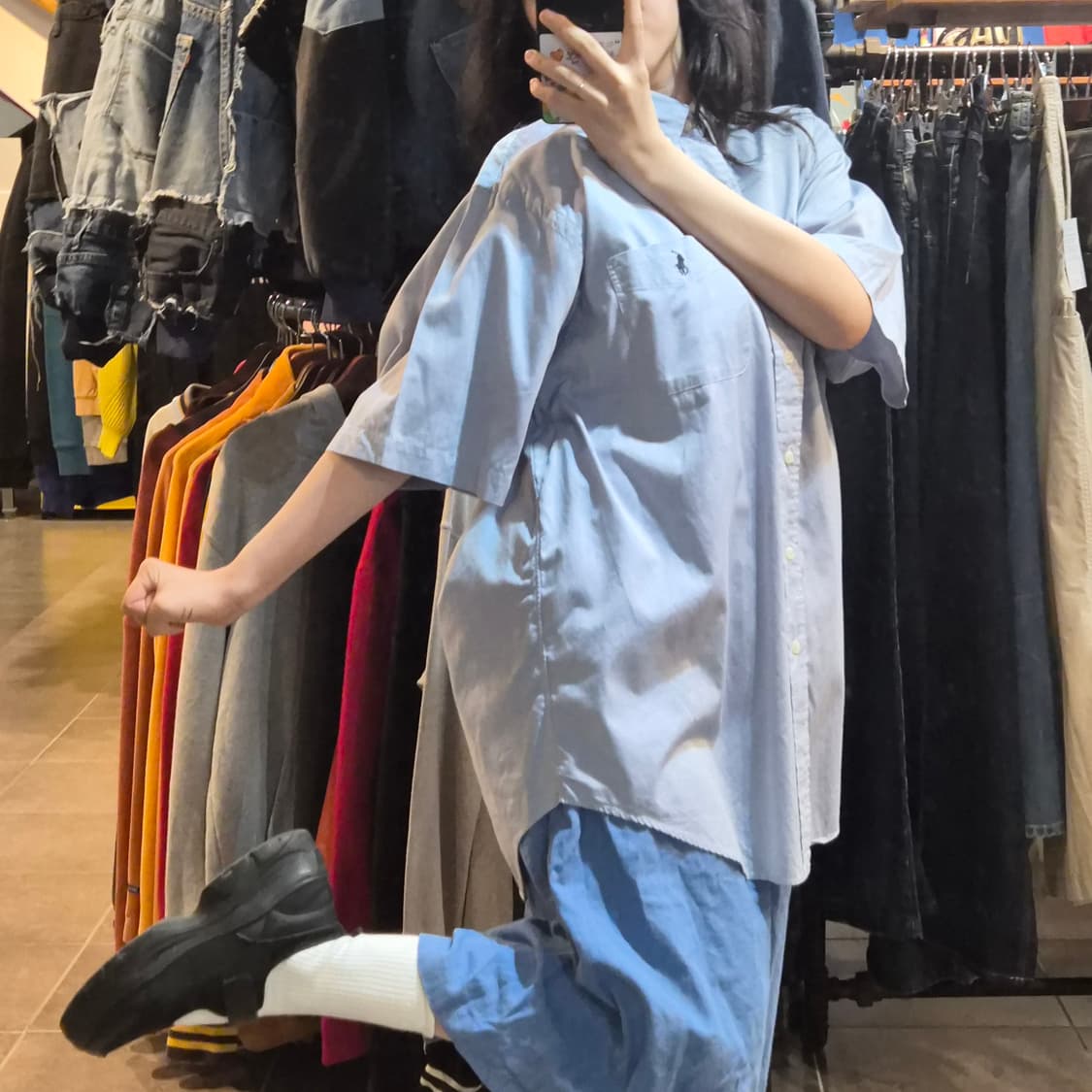 [NO.9] 폴로 반팔 셔츠 소라그레이 상품이미지2